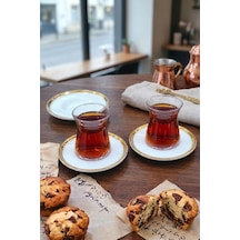 2 Li Yaldızlı Çay Tabak-beyaz Çay Tabağı Takımı