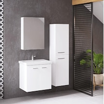 Denko Terra 65 Cm Mdf Beyaz Banyo Dolabı Takımı + Boy Dolabı