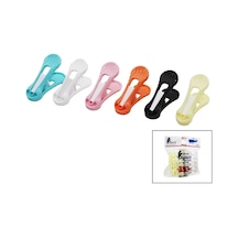 12pcs Yaysız Plastik Renkli Mandal Çok Renkli