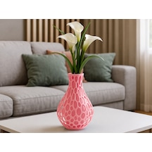 3d Baskı Petek Dokulu Vazo - Delikli Dekoratif Vazo-pembe Çok Renkli