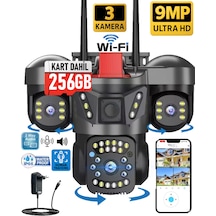 O-kam 5011 256gb 9mp 3 Lensli Akıllı Güvenlik Kamerası Wifi Gece Görüş Sesli Kişi Takibi