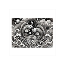 Balıklar Ve Yin Yang Modern Mdf Tablo