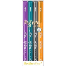Scrikss Office Festival Jel Kalem 0.7 Mm Vivid Renkler 4'lü Blıster - 2 165-Koyu Yeşil