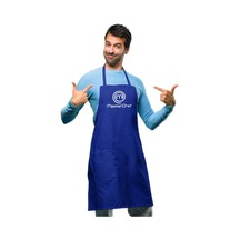 Masterchef Konseptli Mavi Mutfak Önlüğü - İsim Yazdırılabilir - Askılı Podye