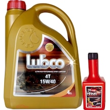 Lubco 4t 15W-40 Motosiklet İçin Motor Yağı 4 L + Benzin Yakıt Katkısı 4 L
