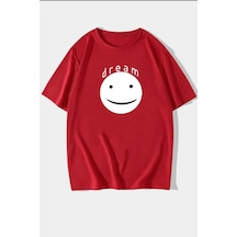 Unisex Dream Baskılı T-shirt Kırmızı