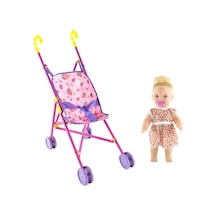 Oyuncak Ağlayan Bebek Baston Pusetli Set