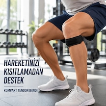 Diz Tendon Bandı Ayarlanabilir Cırtlı Sporcu Destek Bandı Siyah