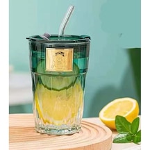 Konak Züccaciye Renkli Cam Pipetli Bardak 420ml