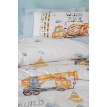 Cotton Box Junior Tek Kişilik Lastikli Çarşaflı Nevresim Takımı Buildo Mavi Çok Renkli