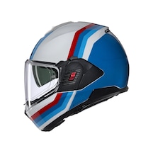 Nolan N120.1 Lineo Çenesi Arkaya Açılır Kask 347 Beyaz - Kırmızı - Mavi