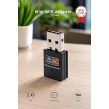 Laptop Aparatı Ağ Adaptörü İnternet Aracı Mini Wifi Adaptör Usb 2.0 600 Mbps Yd48 Siyah