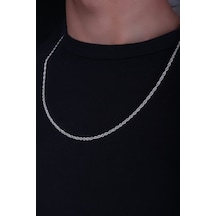 Encili Silver 925 Ayar Gümüş Halat Burgulu Zincir Model Kolye 2 Mm Gümüş