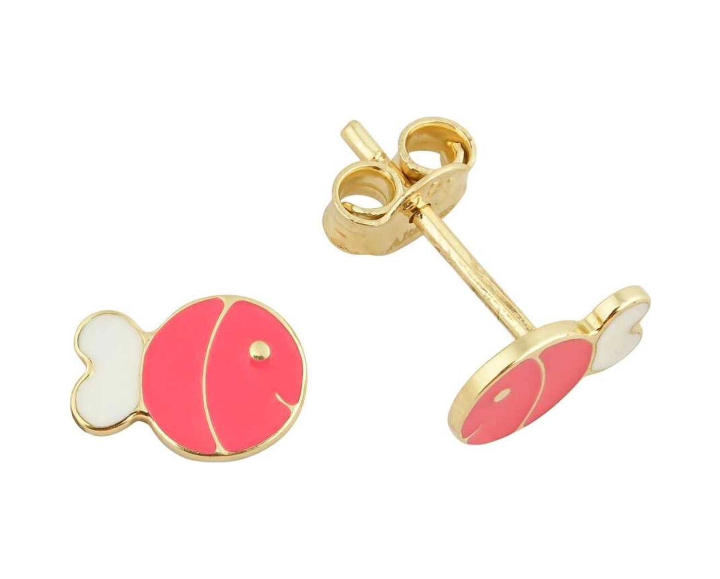 Pembe Beyaz Balık Çocuk Küpesi 11487048