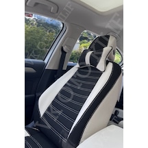 Vk Auto Volkswagen Passat B8 Araca Özel Koltuk Kılıf Siyah-beyaz