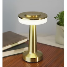 Şarjlı Dokunmatik Gold Masa Lambası Modern Led Abajur Masa Lambas