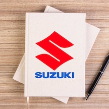 Suzuki Logo Text Siyah Çizgisiz Kanvas Defter