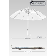 Marlux 8 Telli Şeffaf Baston Tip Otomatik Şemsiye Mar24seffafr1 - Kadın
