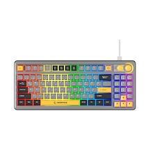 Rampage Cyclone Gri/siyah/sarı Usb Rgb Aydınlatmalı Q Compact Membrane Gaming Oyuncu Klavye