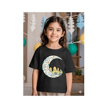 Stil-x Ramazan Bayramı Baskılı Kız Çocuk Tshirt, %100 Pamuklu Kumaş Siyah-26