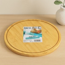Yuvarlak 29.7 Cm Bambu Döner Sunum Tepsisi 360 S