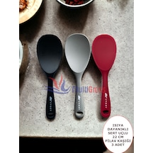 Sert Uçlu Isıya Dayanıklı Silikon Kaşık 3'lü 22 Cm Syh-gri-fşy