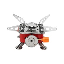 Kamp Sobası, Katlanabilir Kare Soba, Rüzgar Açık Kamp Piknik Gazı, Metal Kamp Sobası, Açık Sırt Çantası Yürüyüş Piknik İçin Gri