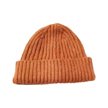 Lastik Örgü Unisex Bere Kiremit Renkli