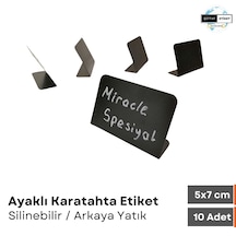 10 Ad Silinebilir Karatahta Siyah Etiket Standlı Ayaklı Dekoratif