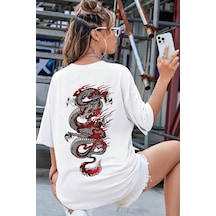 Unisex Chinesebox Baskılı T-shirt Beyaz