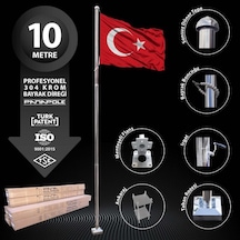 10 Metre Paslanmaz Krom Profesyonel Bayrak Direği