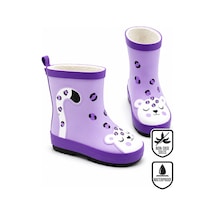 Deno Kids Denokids Kız Çocuk Yağmur Botu Su Geçirmez Lila Leopar Desenli 25-33 N Çok Renkli