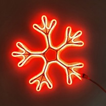 Neon Işıklı Kar Tanesi Yılbaşı Süsü 220v Kırmızı 50 Cm