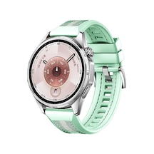 Samsung Galaxy Uyumlu Watch Gear S3 Kordon Lansman Kumaş Dikişli Silikon 102
