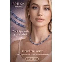 Sertifikalı Florit Dizi Kolye - 4mm Elmas Kesim Minimal Seri Doğa Çok renkli Sertifikalı Florit Dizi Kolye - 4mm Elmas Kesim Minimal Seri Doğa Çok renkli