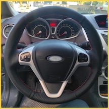 Ford Fiesta 2009-2015 Araca Özel Direksiyon Kılıfı Karbon Noktal Siyah