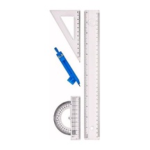 Cetvel Seti Çizim Takımı 30 Cm Cetvel Pergel Gönye İletki Şeffaf Çizim Takımı Pergelli Çizim Seti 4 Parça Diğer
