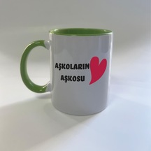 Mor Mürekkep Aşkoların Aşkosu Baskılı Yeşil Mega Sevgililer Günü Kupası