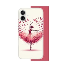İphone 17 Uyumlu Kelebekli Balerin Uv Baskılı Silikon Kılıf Renkli