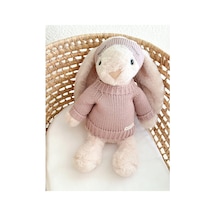 Knitzy Uyku Arkadaşı Peluş Tavşan 34 Cm - Pudra Çok Renkli