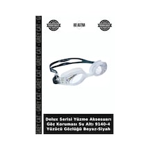Delux Serisi Yüzme Aksesuarı Göz Koruması Su Altı 9140-4 Yüzücü Gözlüğü Beyaz-siyah Unisex