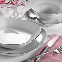 Kütahya Porselen Efes 6 Parça Platin 26 Cm Servis Tabak Beyaz
