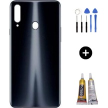 Samsung A20s Sm-a207 Uyumlu Arka Pil Kapağı Siyah + Montaj Seti Çok Renkli