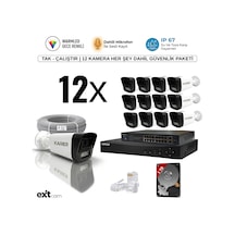 12'li Ip- Prpfesyonel-5mp-poeli-sesli -ultra Hd 5mp Ip Kamera -yapay Zeka-1tb-güvenlik Kamerası