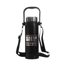 Paslanmaz Çelik 800ml Omuz Askılı El Tutacaklı Süzgeçli Termos Mug - Al5025 Siyah Diğer