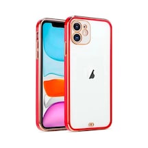 iPhone Uyumlu 11 6.1inç Gold Çerçeve Kamera Korumalı Silikon Bumper Kılıf- 5775 Mh-hs1174-4324