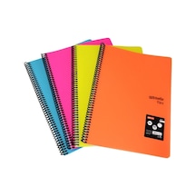 Spiralli Telli Pp Kapak A4- 120 Yaprak Çizgili Defter 4 Adet Çok Renkli
