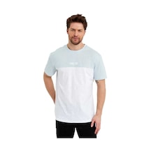 Erkek Bisiklet Yaka Blok Renkli Regular Fit Baskılı Tişört 001