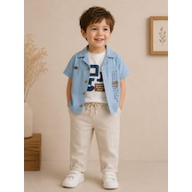 Riman 3'lü Erkek Çocuk Takımı, Gömle, Tişört Ve Pantalon 2 - 5 Yaş Çok Renkli