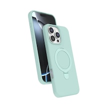 Newface Apple Apple iPhone Uyumlu  16 Pro Regal Magsafe Standlı Kapak - Su Yeşili